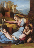 Madonna mit schlafendem Kind und Hl. Johannes oder Madonna mit dem Diadem