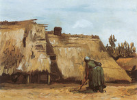 A Peasant Woman Digging in Front of Her Cottage, Nuenen