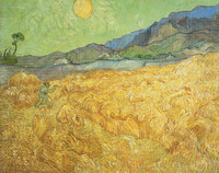 Landscape with Wheat Sheaves and Rising Moon, Saint-Rémy