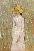 Young Girl Standing against a Background of Wheat Field, Auvers-sur-Oise